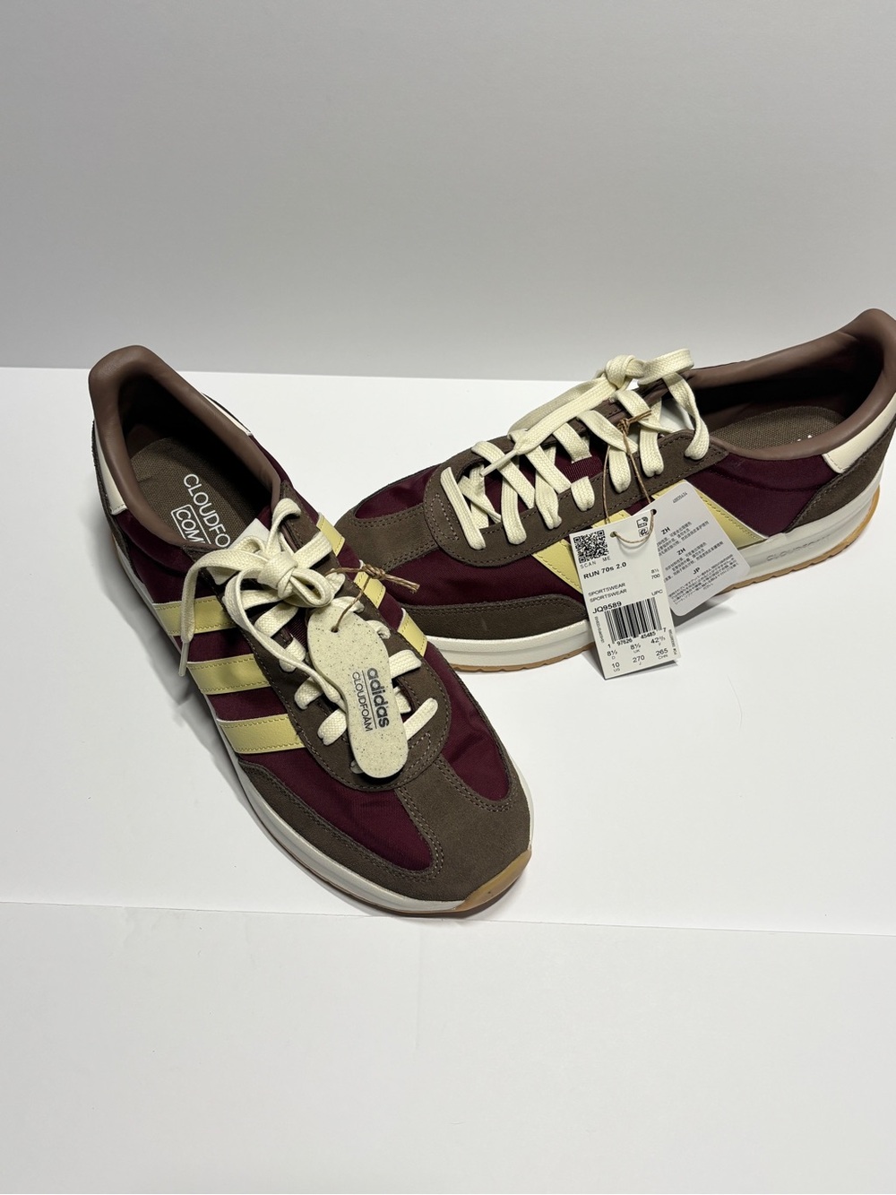 adidas Women’s Run 70s 2.0 Retro Runner Sneakers - Burgundy & Brown Size 10